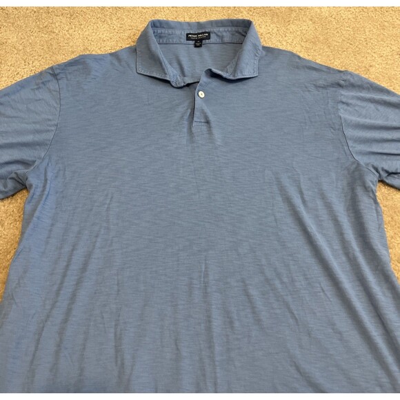 PETER MILLAR Crown Crafted Men's Polo Shirt Short Sleeves Cotton Blue Size XL - Picture 6 of 11